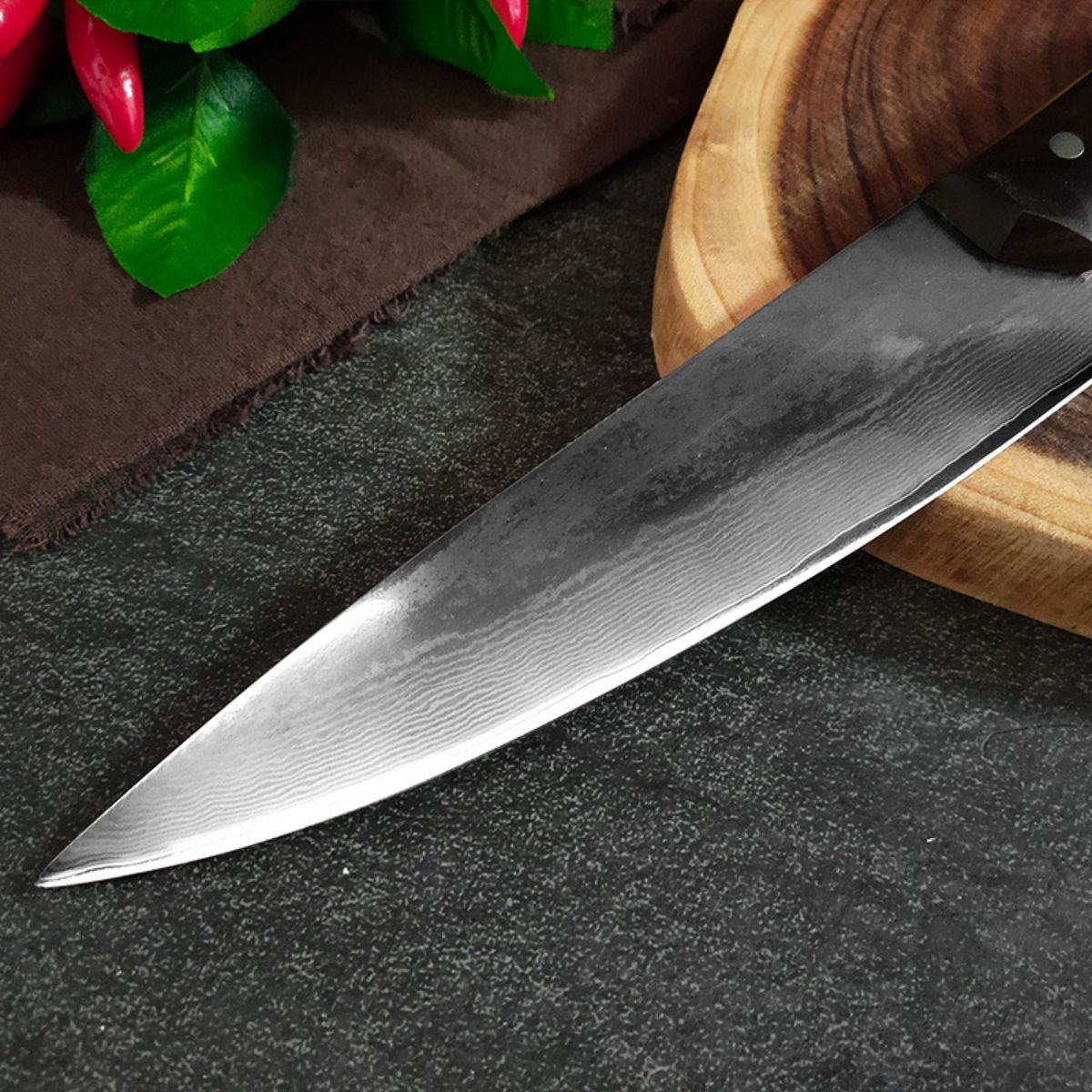 Cuchillo Profesional Chef Acero Damasco 28cm 67 Capas
