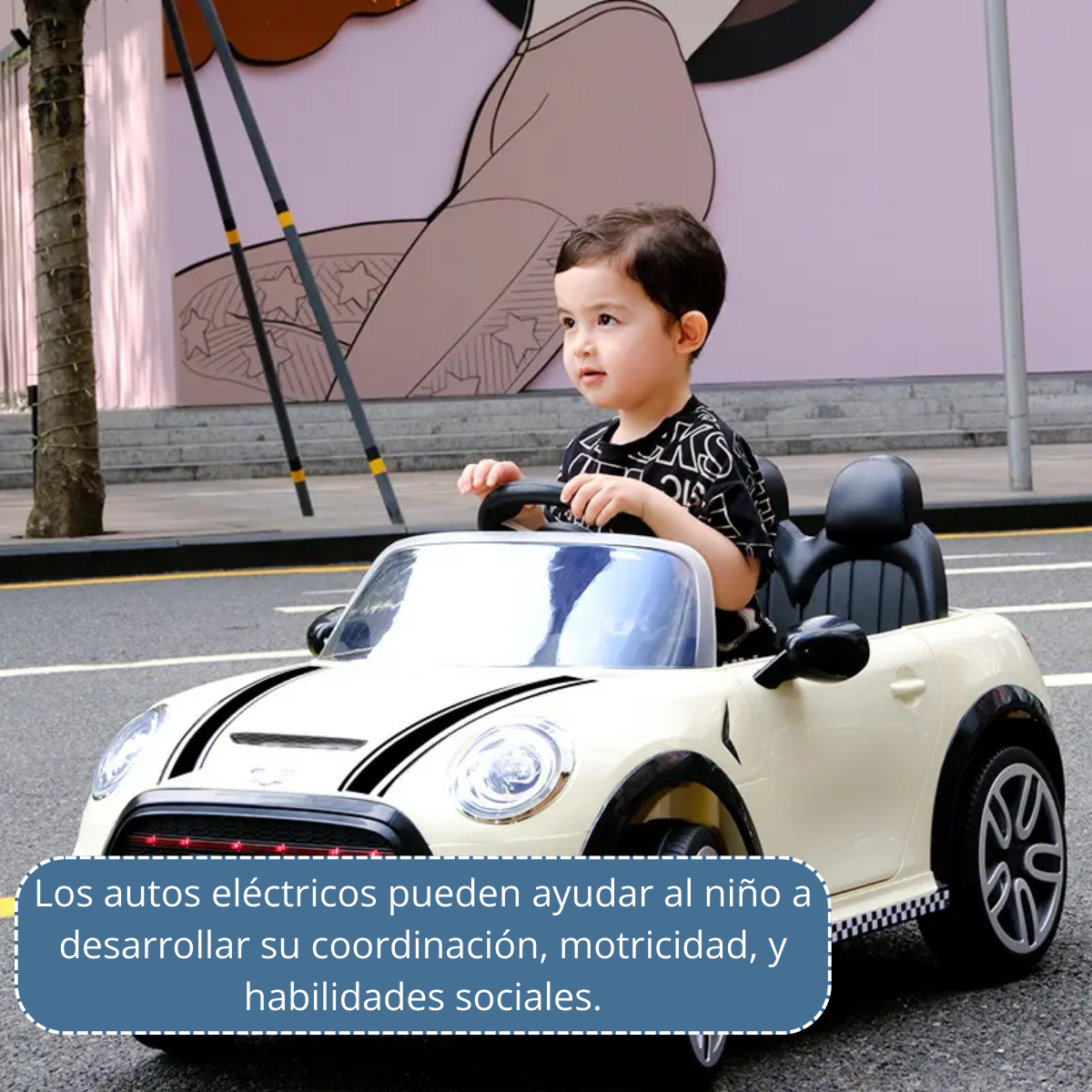 Auto Eléctrico Niños Bebés Estilo Cooper Música y luces