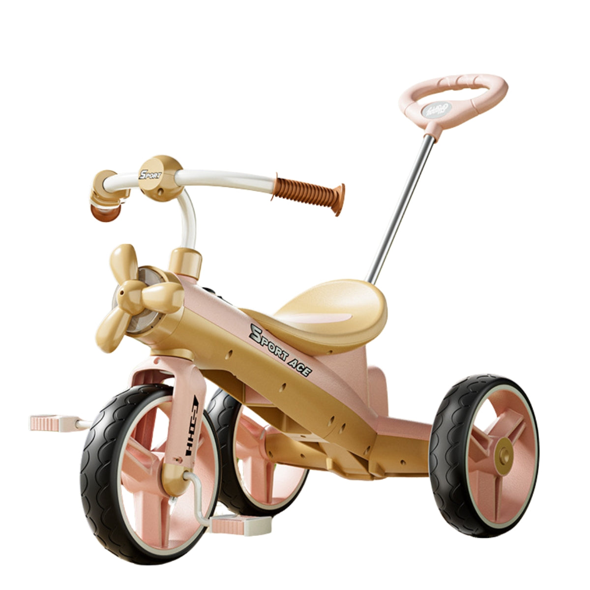 Triciclo con hélice y Empujador para Bebés y Niños Pequeños