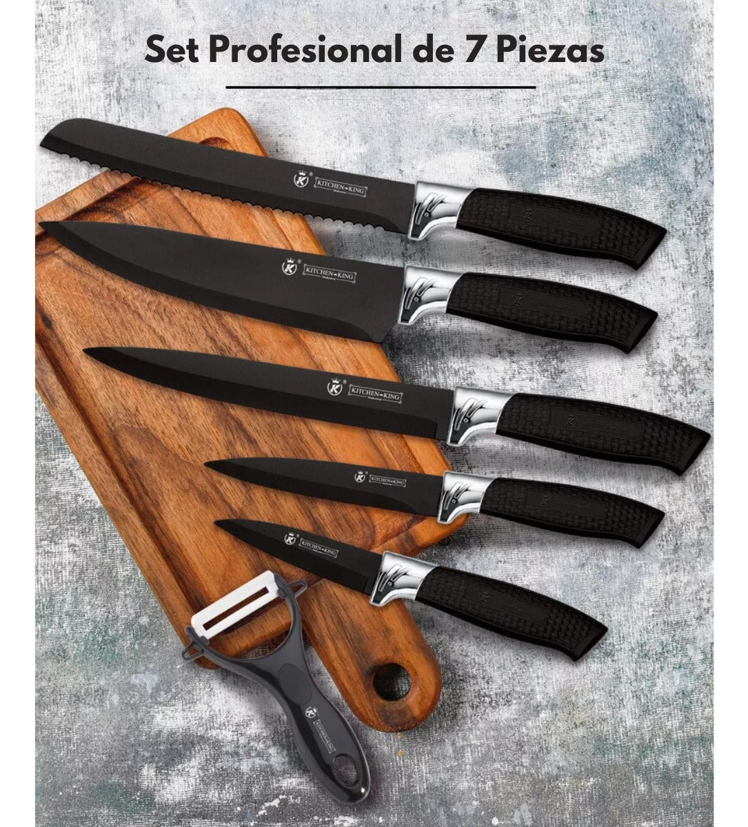 Set Cuchillos De 6 Piezas Antideslizantes Acero Inoxidable