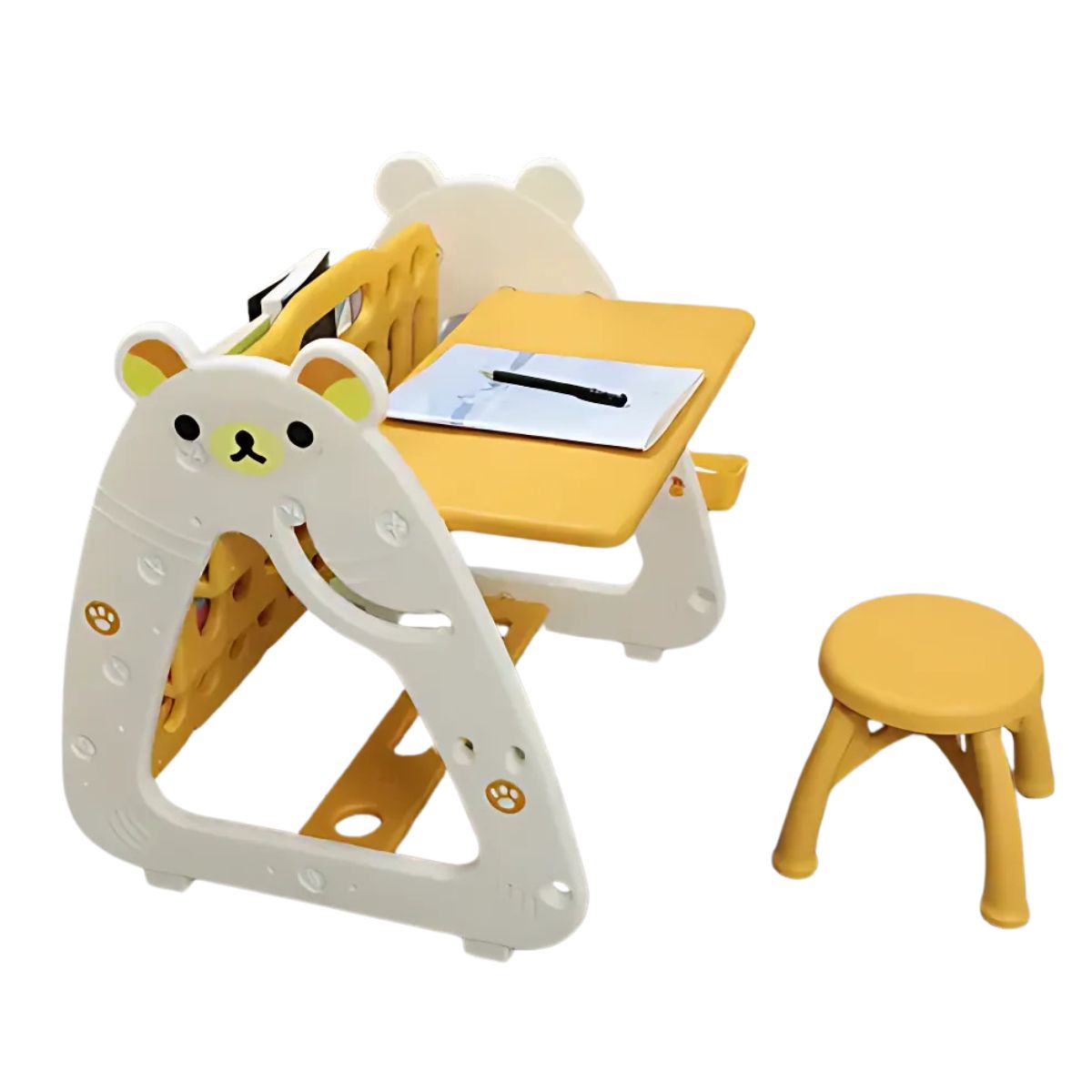 Set Mesa y Silla Bebé Niños con Estante y Pizarra 3 en 1