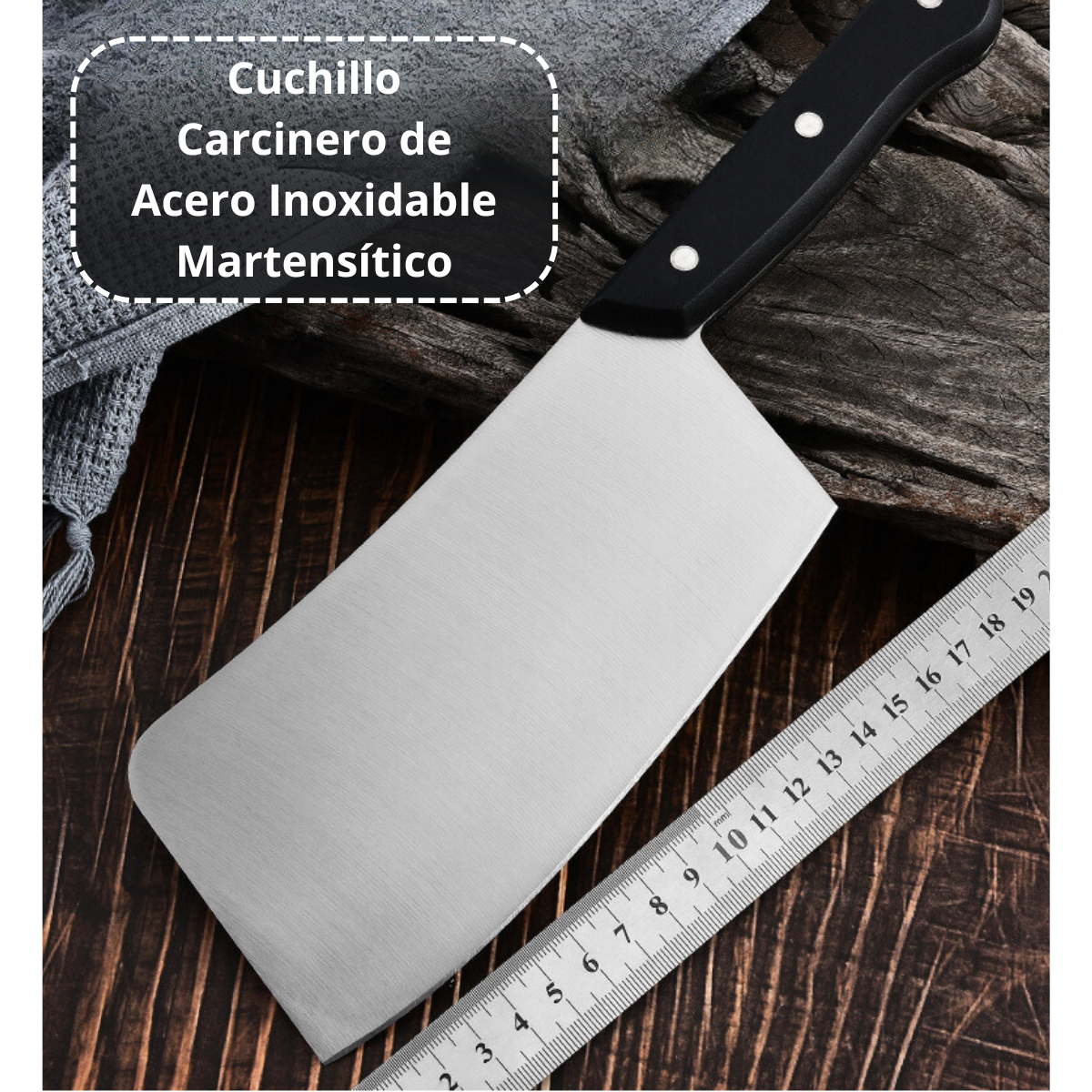 Set Cocina Cuchillos 7 Piezas Acero Inoxidable Martensítico