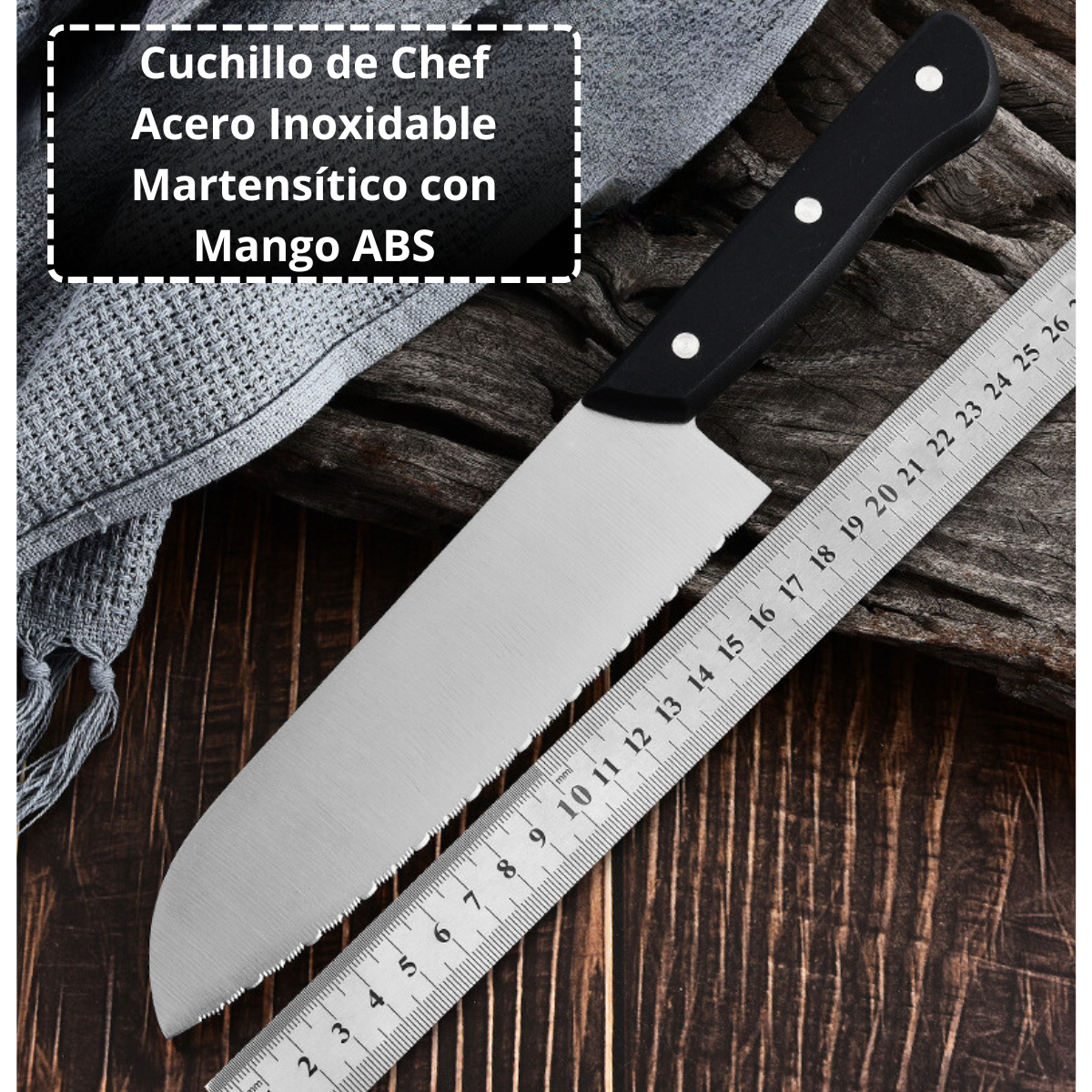 Set Cocina Cuchillos 7 Piezas Acero Inoxidable Martensítico