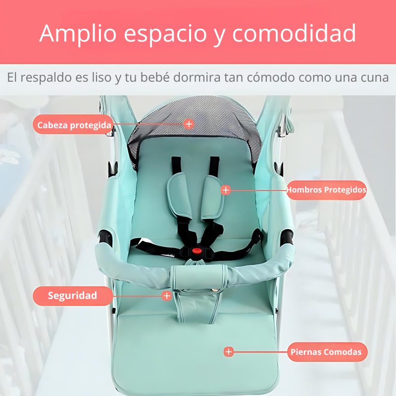 Coche De Paseo para Bebé Paraguas Plegable Reclinable y Liviano