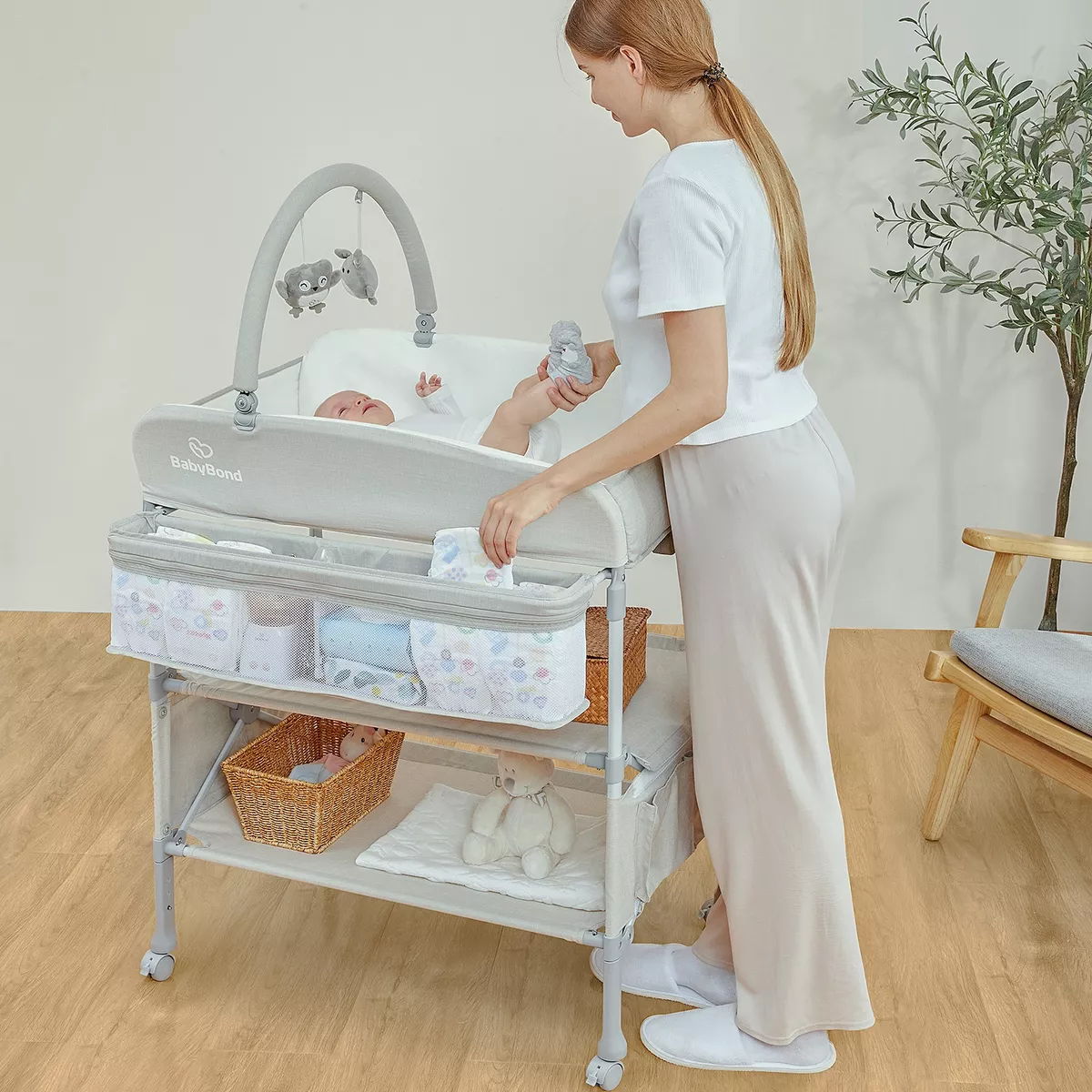 Mudador De Pañales Cambiador Plegable Portátil Babybond