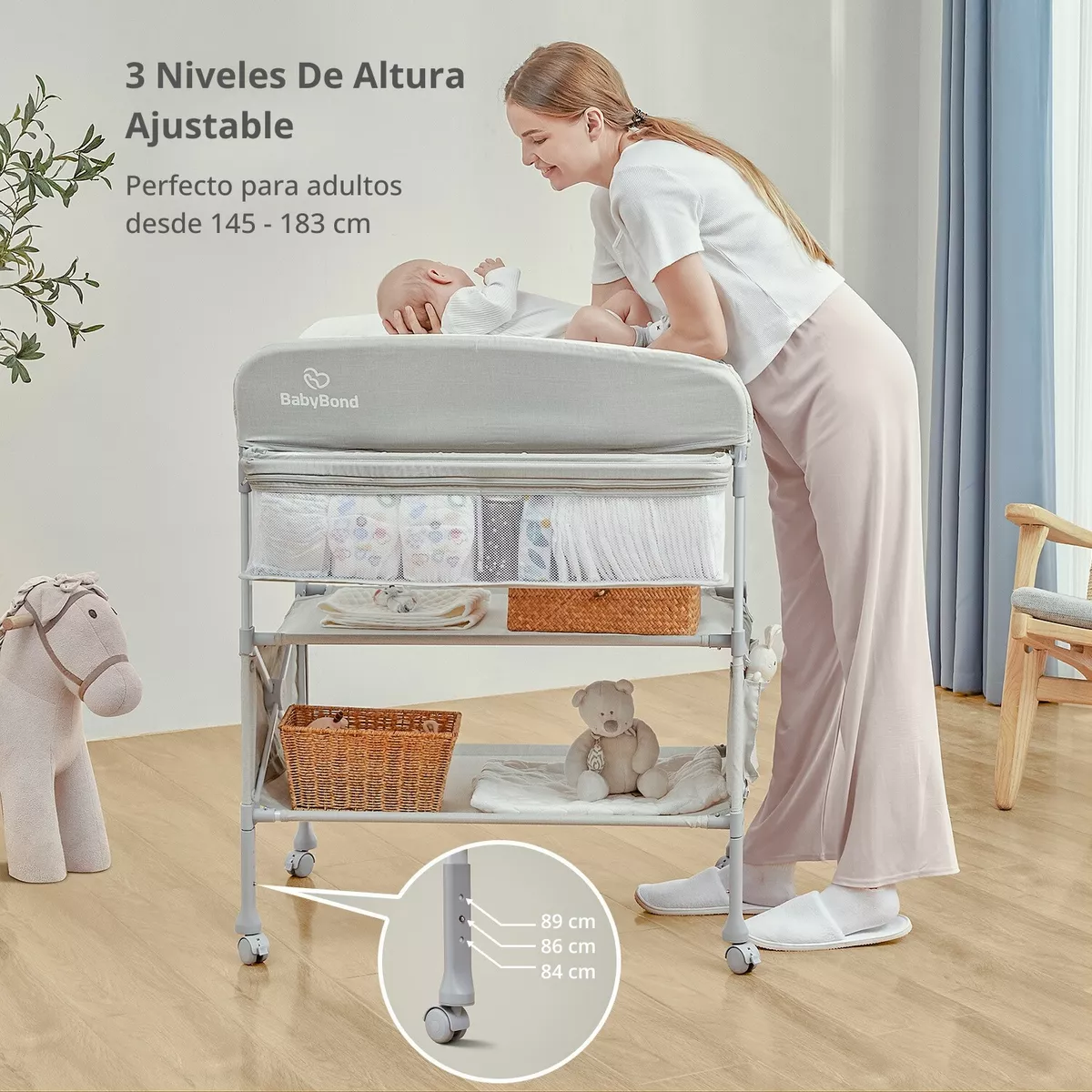 Mudador De Pañales Cambiador Plegable Portátil Babybond