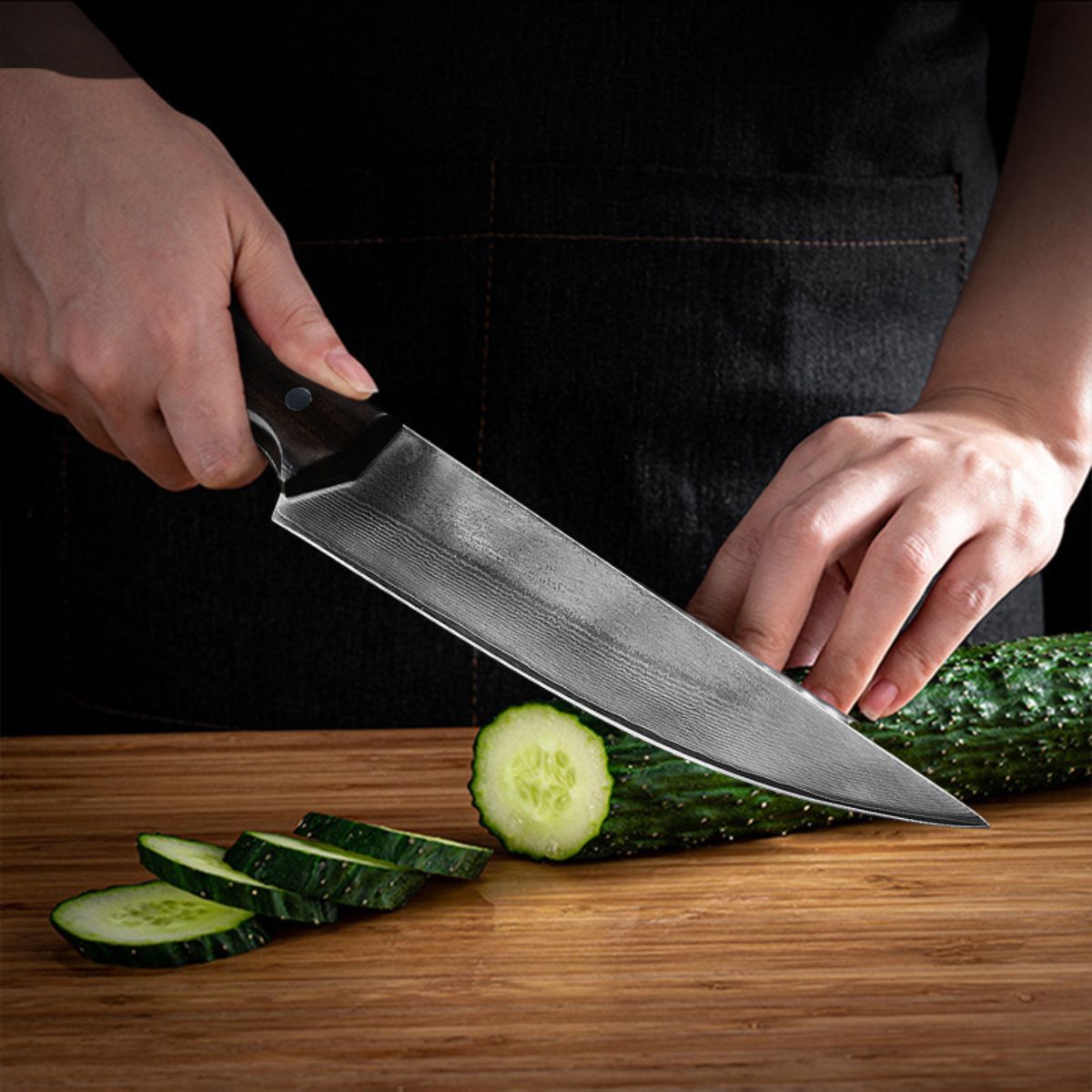 Cuchillo Profesional Chef Acero Damasco 28cm 67 Capas