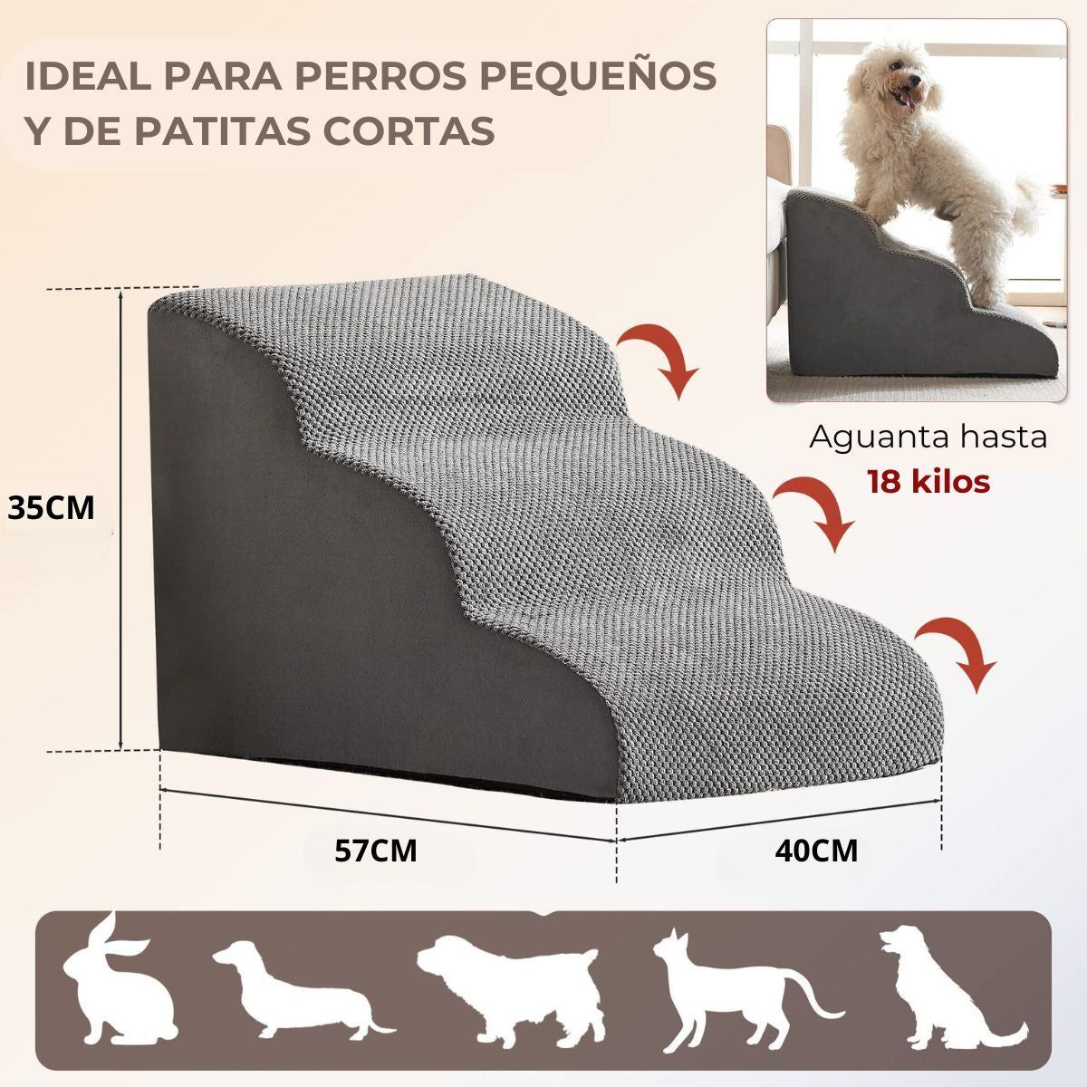 Escalera Perro Mascota Fondo Impermeable Antideslizante