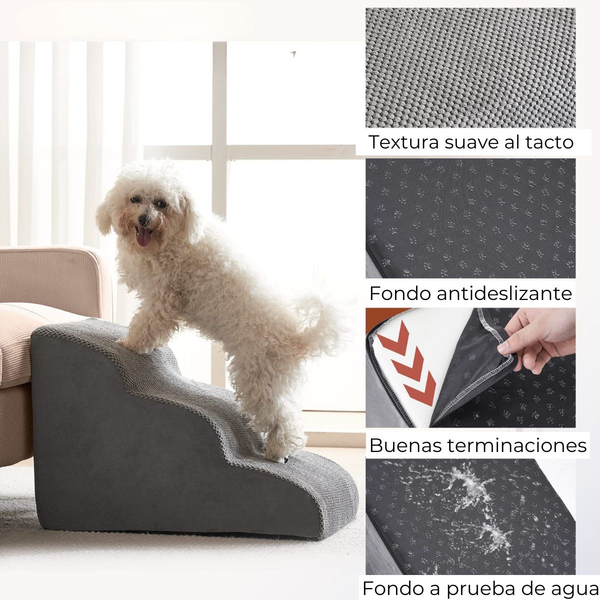 Escalera Perro Mascota Fondo Impermeable Antideslizante