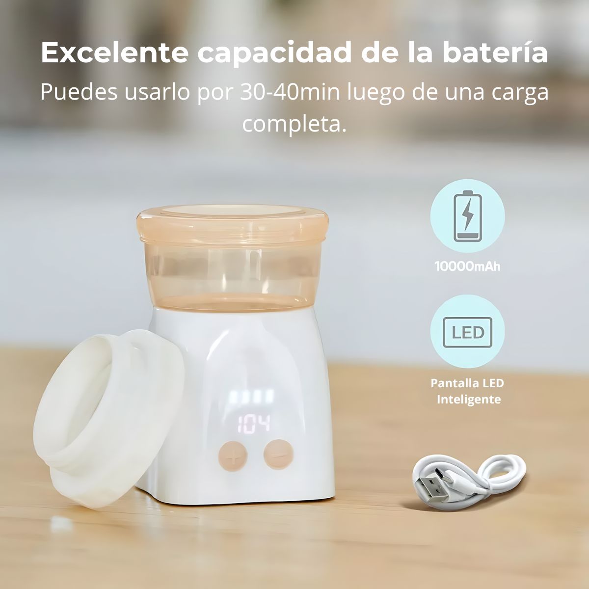 Calentador De Leche Inalámbrico Con Adaptador Babybond