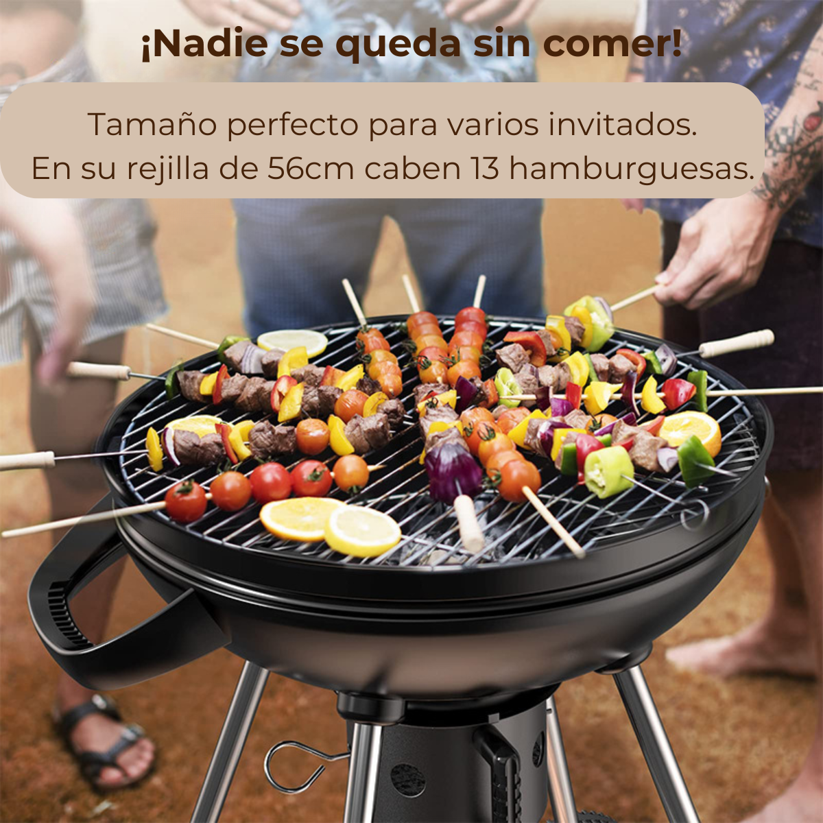 Parrilla a Carbón Con Cenicero y Ruedas Portátil