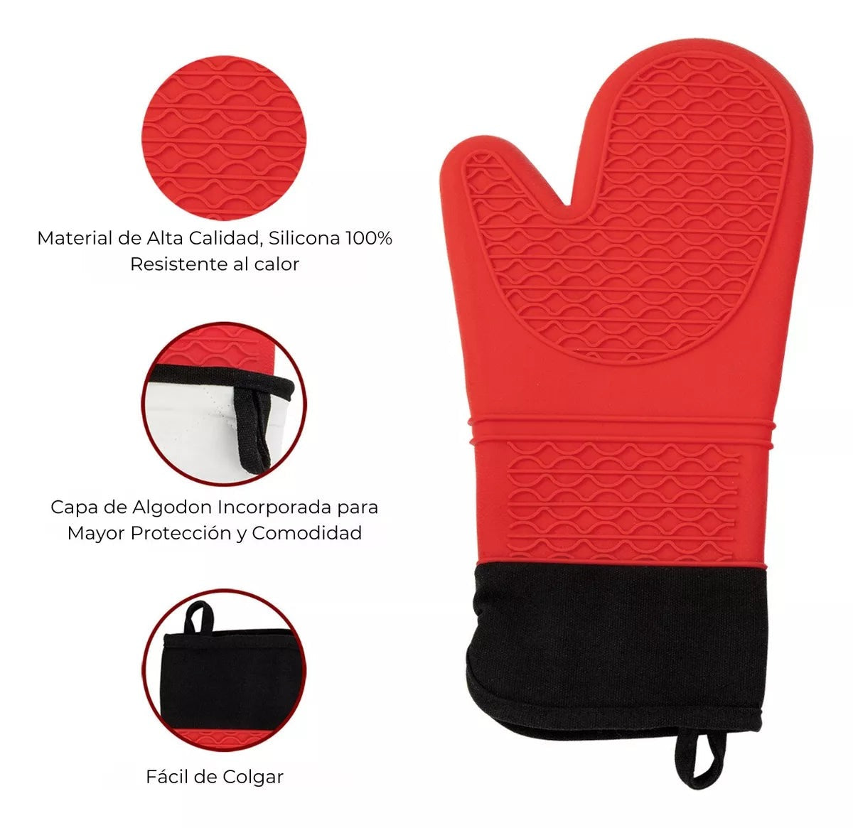 Kit Guantes De Silicona Térmicos Y Pads Para Cocina