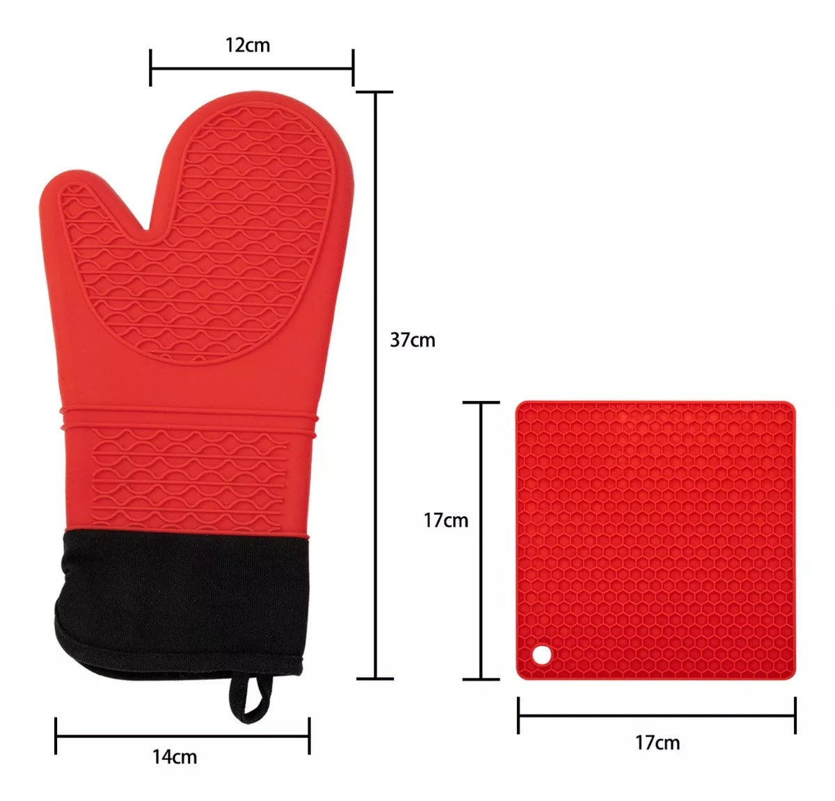 Kit Guantes De Silicona Térmicos Y Pads Para Cocina