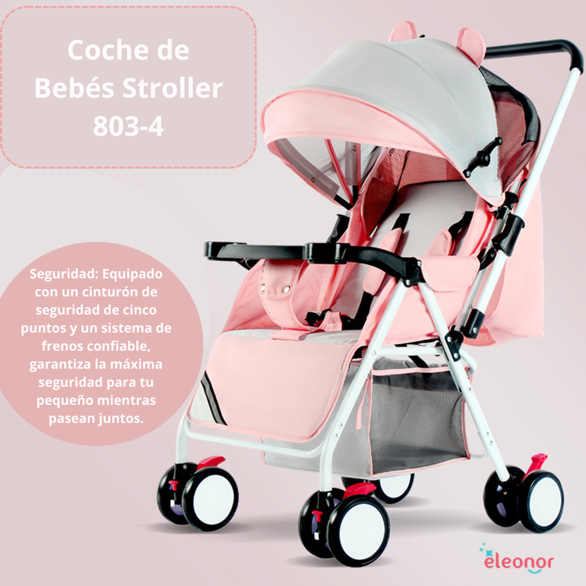 Coche De Bebé Paraguas Plegable Con Diseño De Orejitas