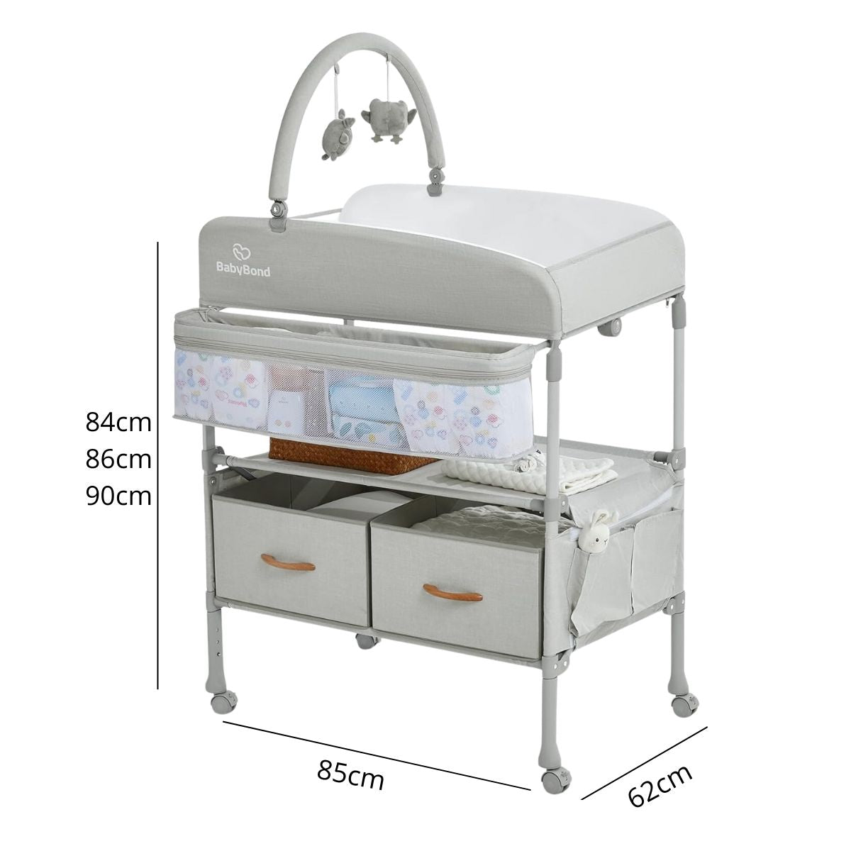 Mudador De Pañales Cambiador Plegable Con Cajones Babybond