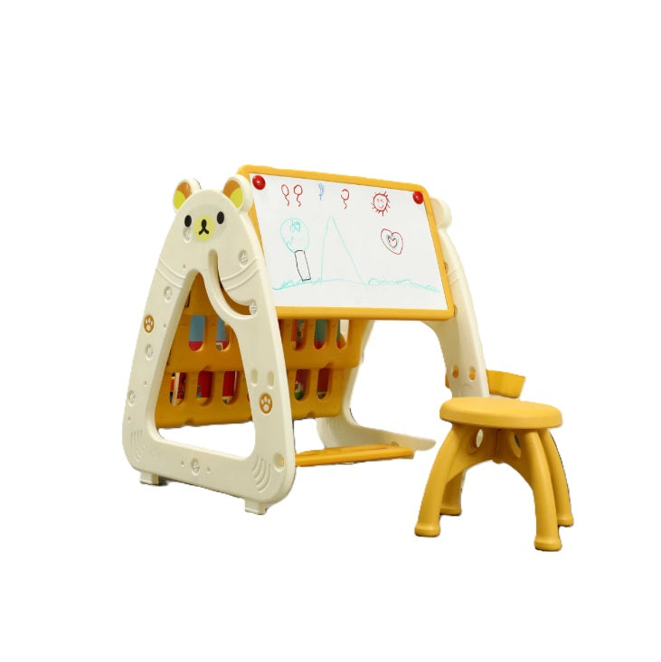 Set Mesa y Silla Bebé Niños con Estante y Pizarra 3 en 1