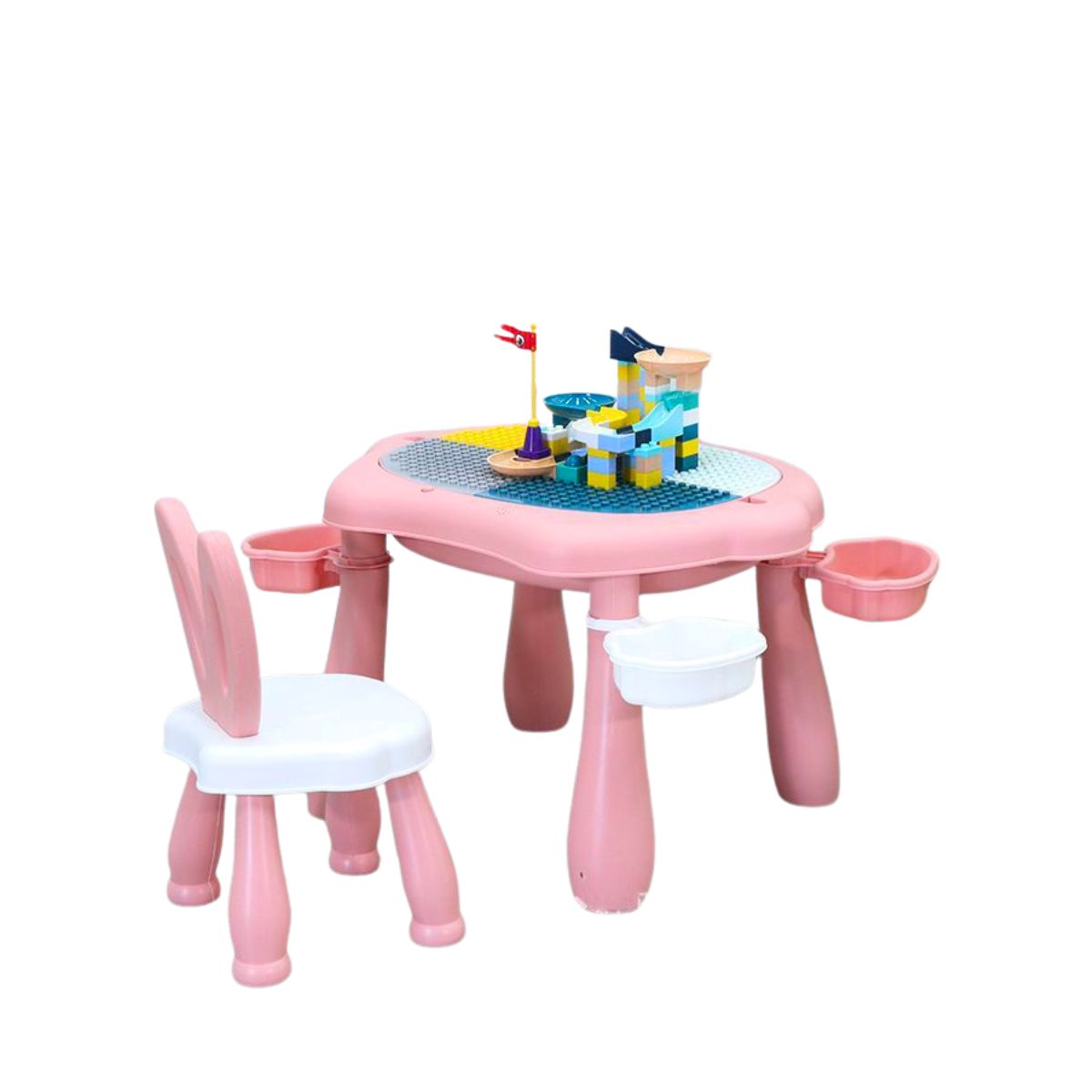 Set Mesa y Silla Bebé Niños Bloques de Juego 56pcs. Colores