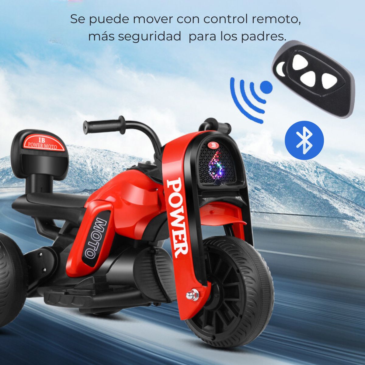 Moto Electrica Tipo Triciclo Bebés y Niños con Luces Colores