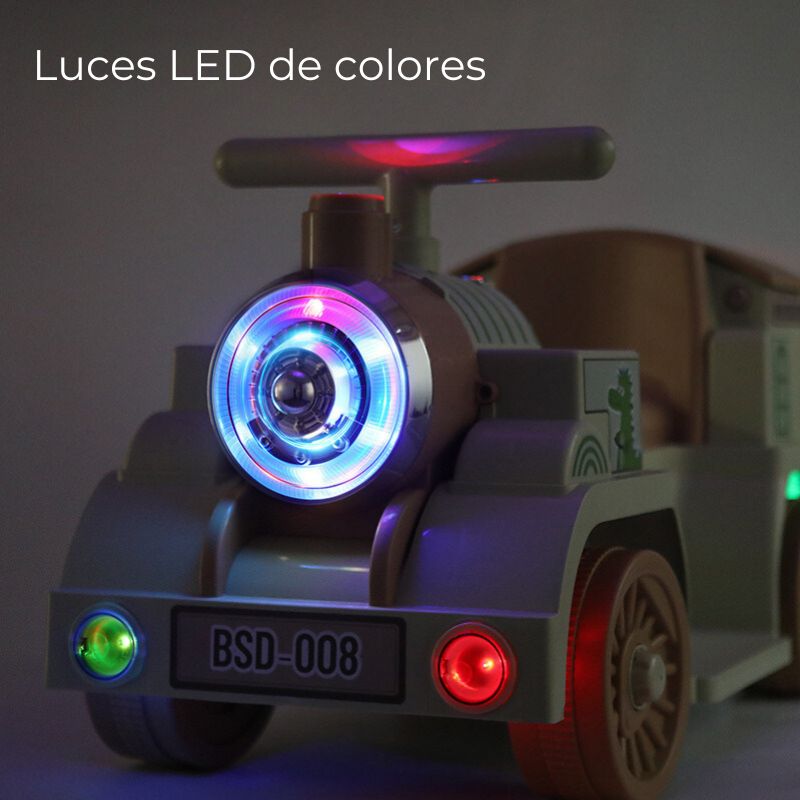 Tren Eléctrico tira Vapor Bebé Niños con Control y Luces Parlante Bluetooth