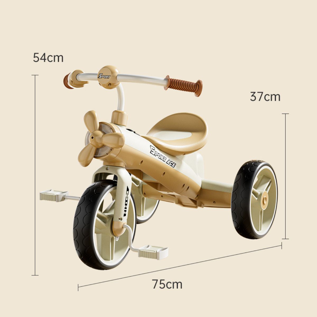 Triciclo con hélice y Empujador para Bebés y Niños Pequeños