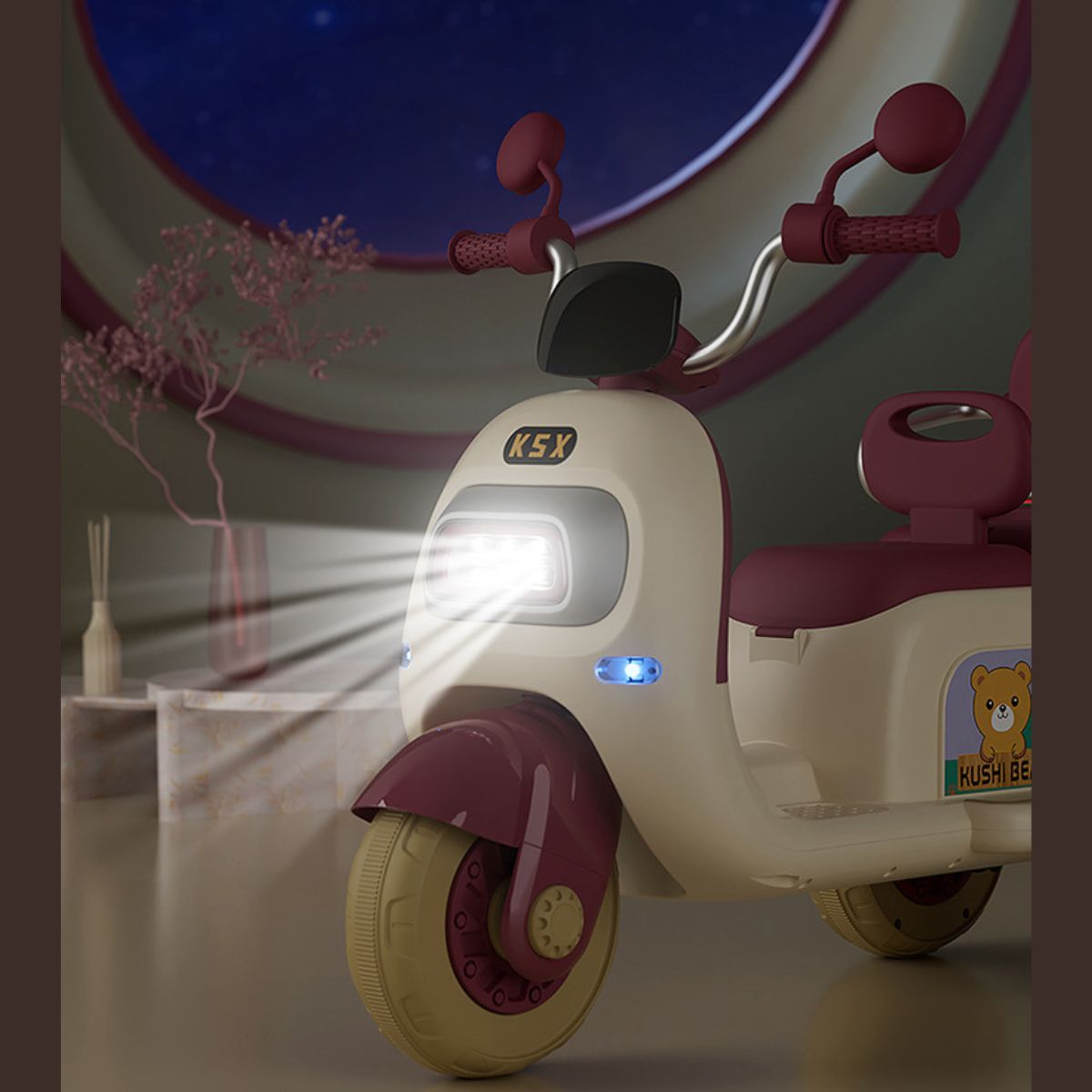 Moto Scooter Eléctrica Bebés Niños Música Luces Bluetooth