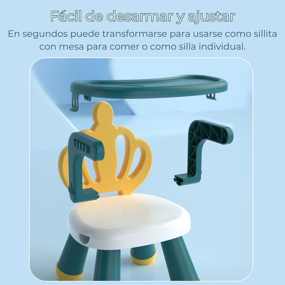 Mesa y Silla Infantil Bebés Niños Diseño Corona Rey Colores