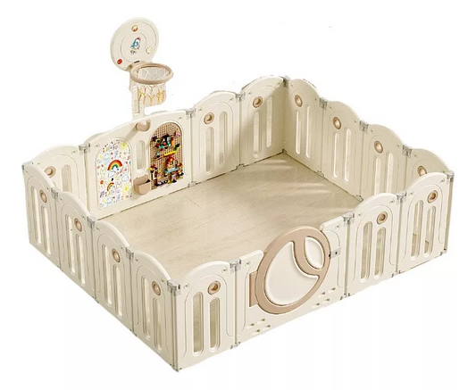 Corral para bebe con juegos Seguro y resistente con Pizarra Legos y Aro Basket