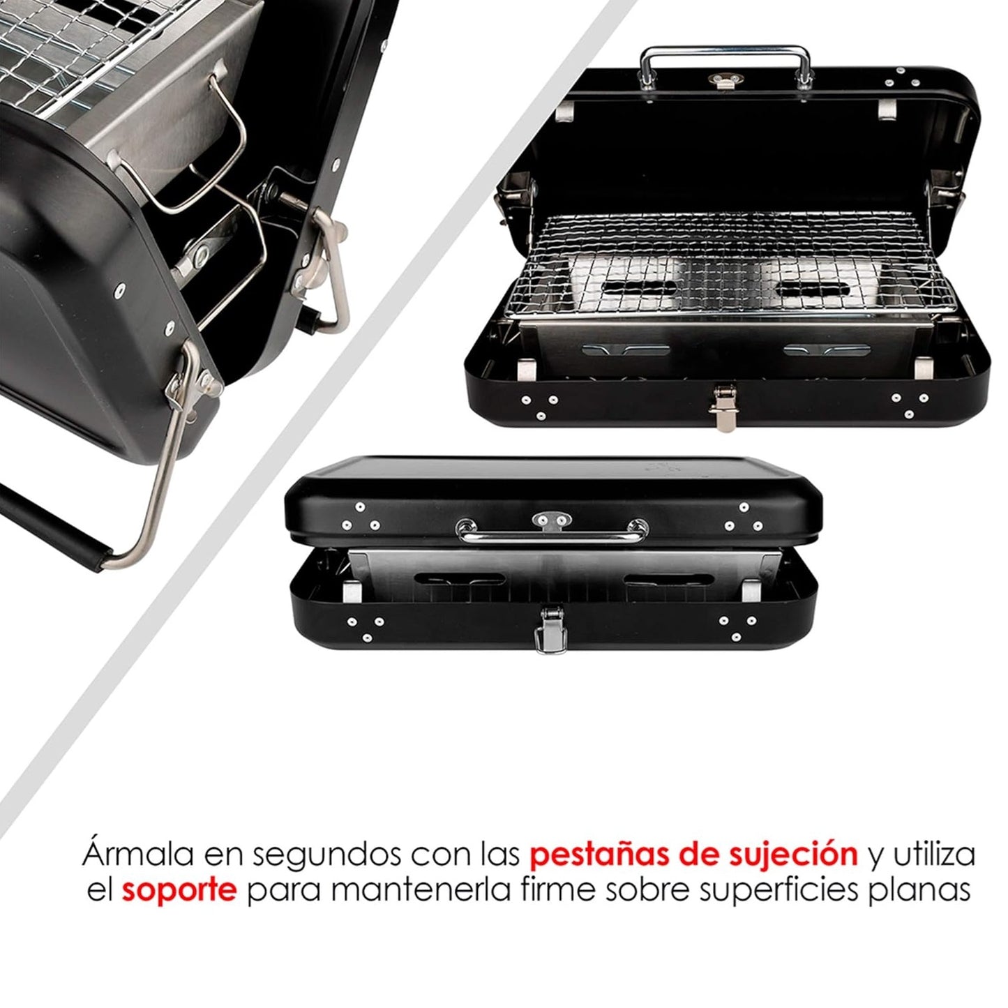 Mini Parrilla Plegable Portátil De Acero Inoxidable Maletín