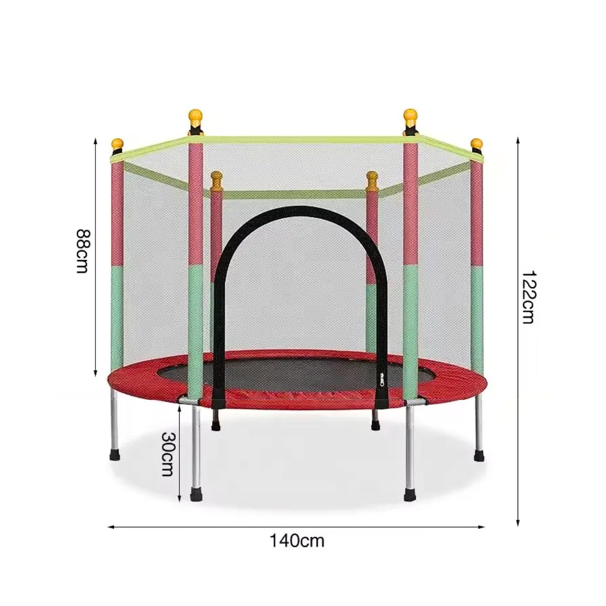 Mini Trampolín Cama Elástica con Malla para Niños 140cm