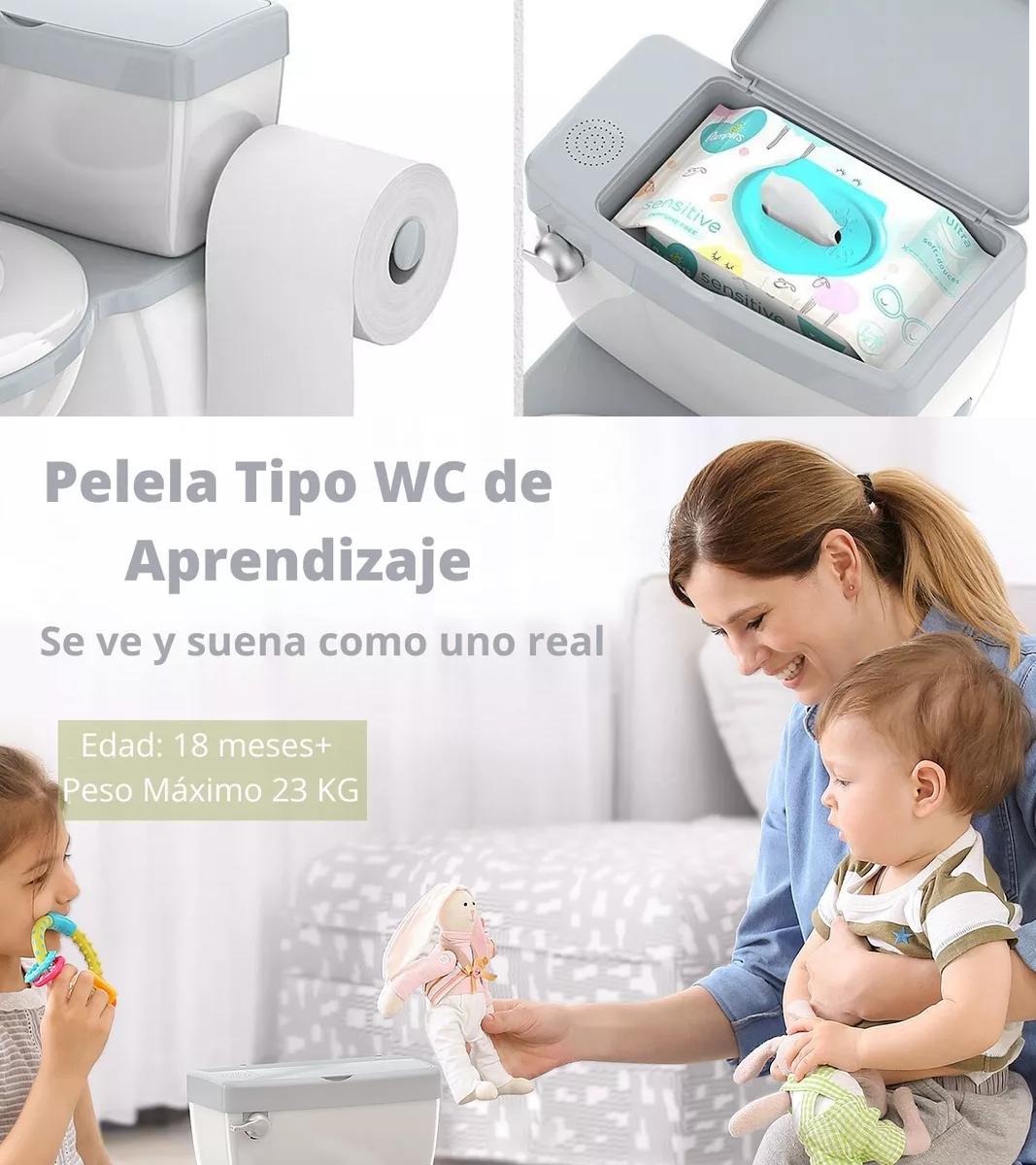 Pelela Bacinica Tipo Wc De Aprendizaje Para Niños Babybond