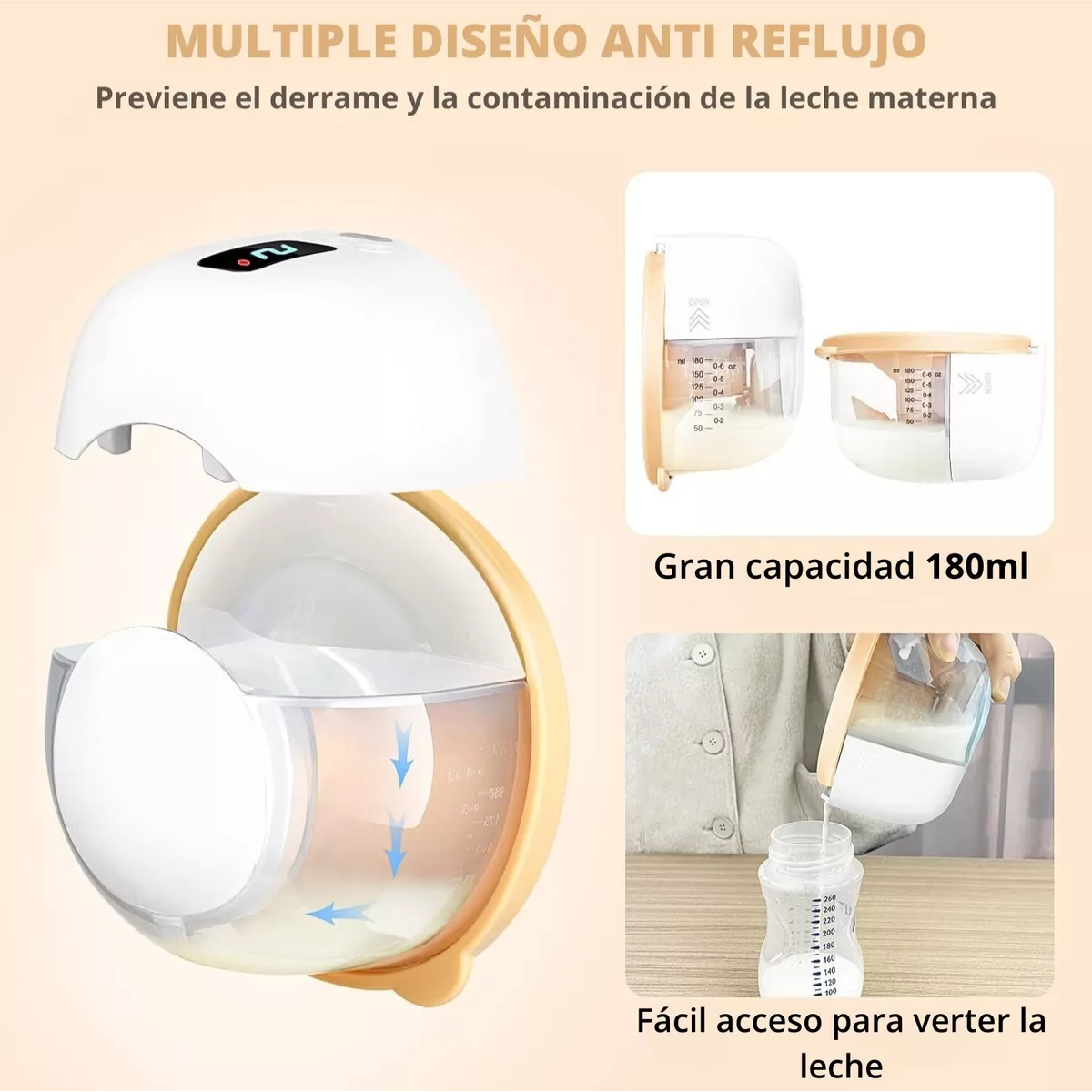 Extractor de leche materna inalambrico ultra silencioso