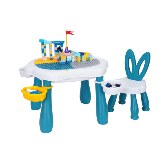 Set Mesa y Silla Bebé Niños Bloques de Juego 56pcs. Colores