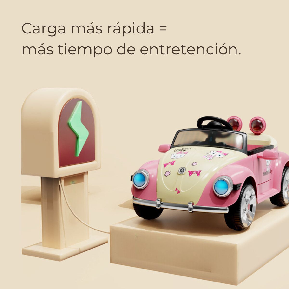 Auto a batería Beetle  para Niños con música y luces