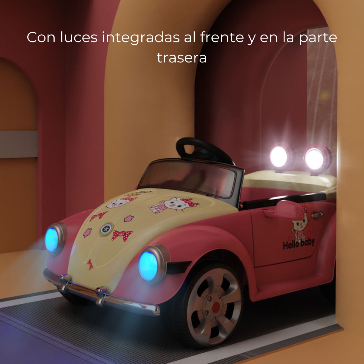 Auto a batería Beetle  para Niños con música y luces